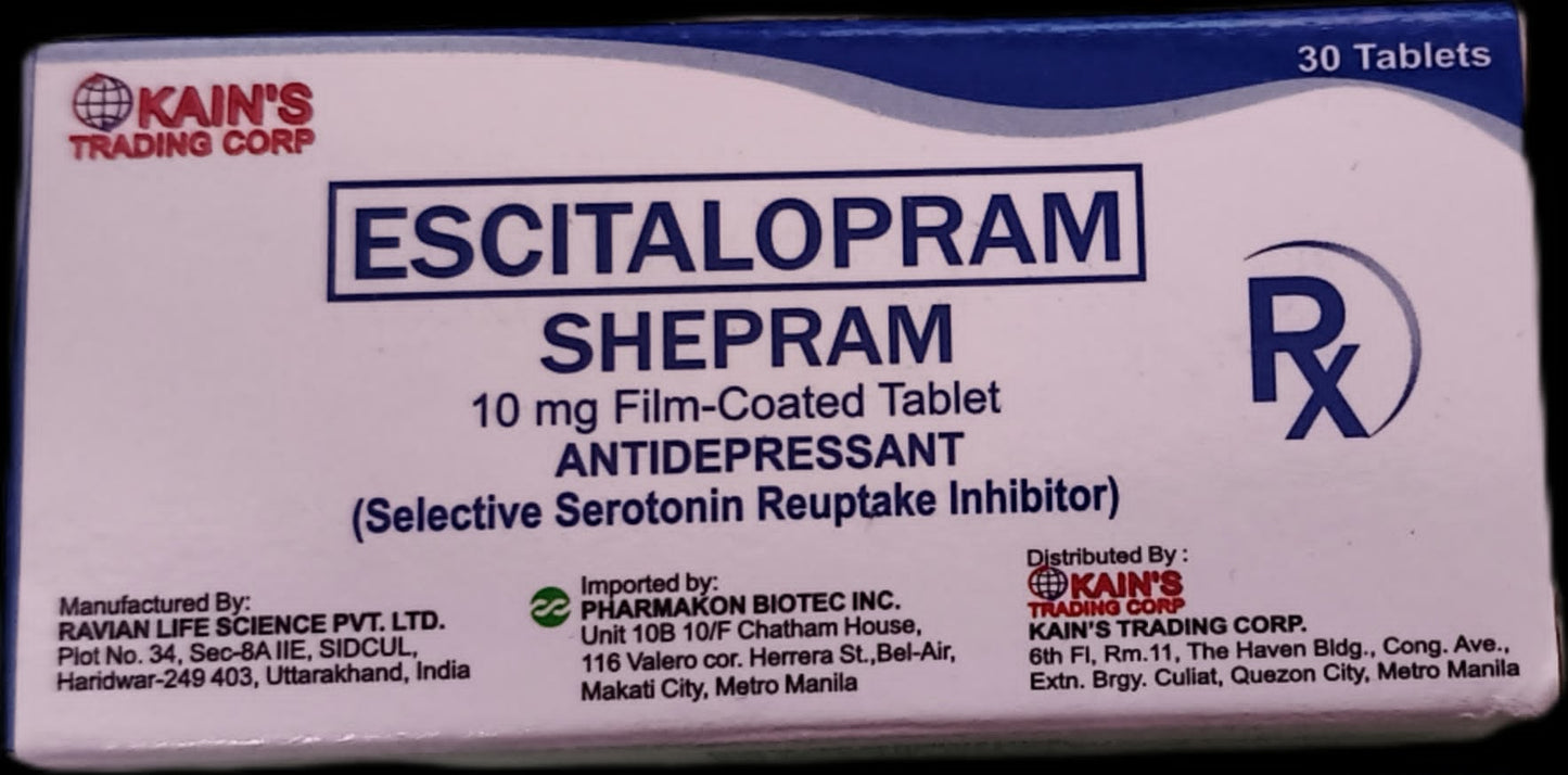 SHEPRAM Escitalopram 10 mg tablets 30's
