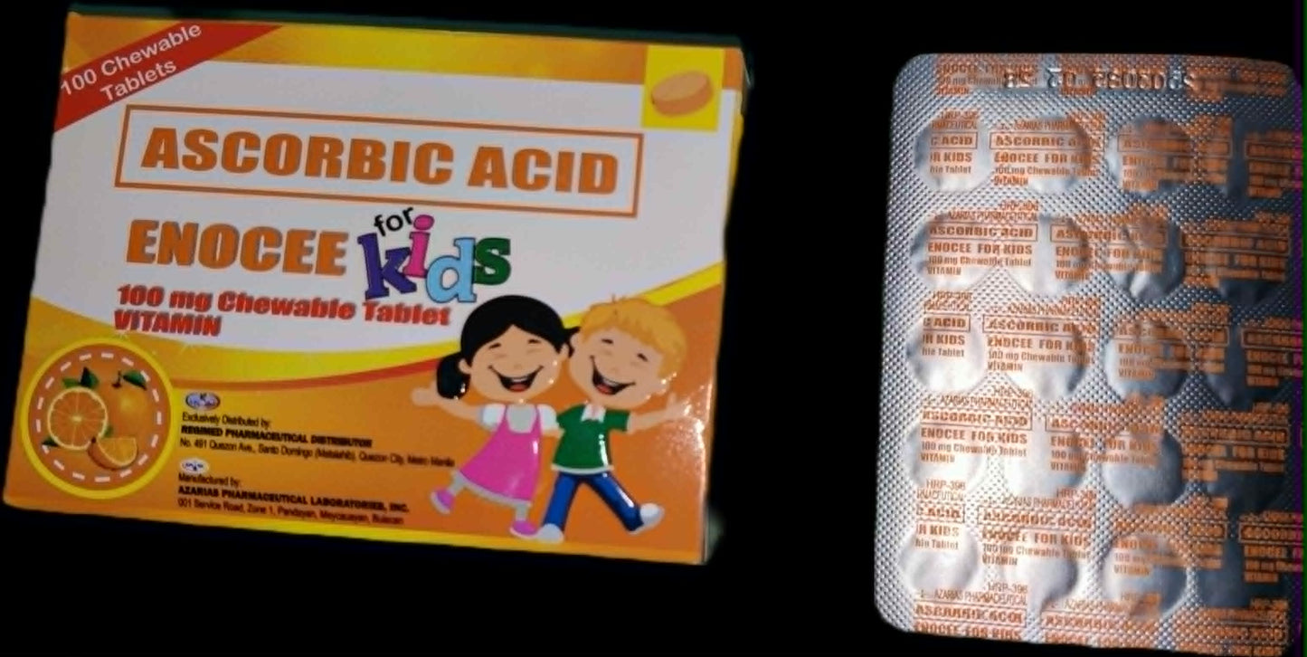 ENOCEE KIDS Ascorbic acid 100mg Chewable tablet vitamins 100's