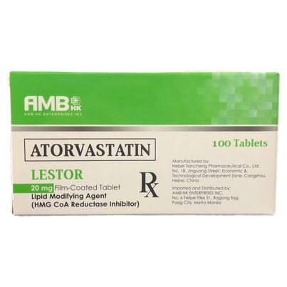 Atorvastatin (Lestor) 20mg Film Coated Tablet 100's