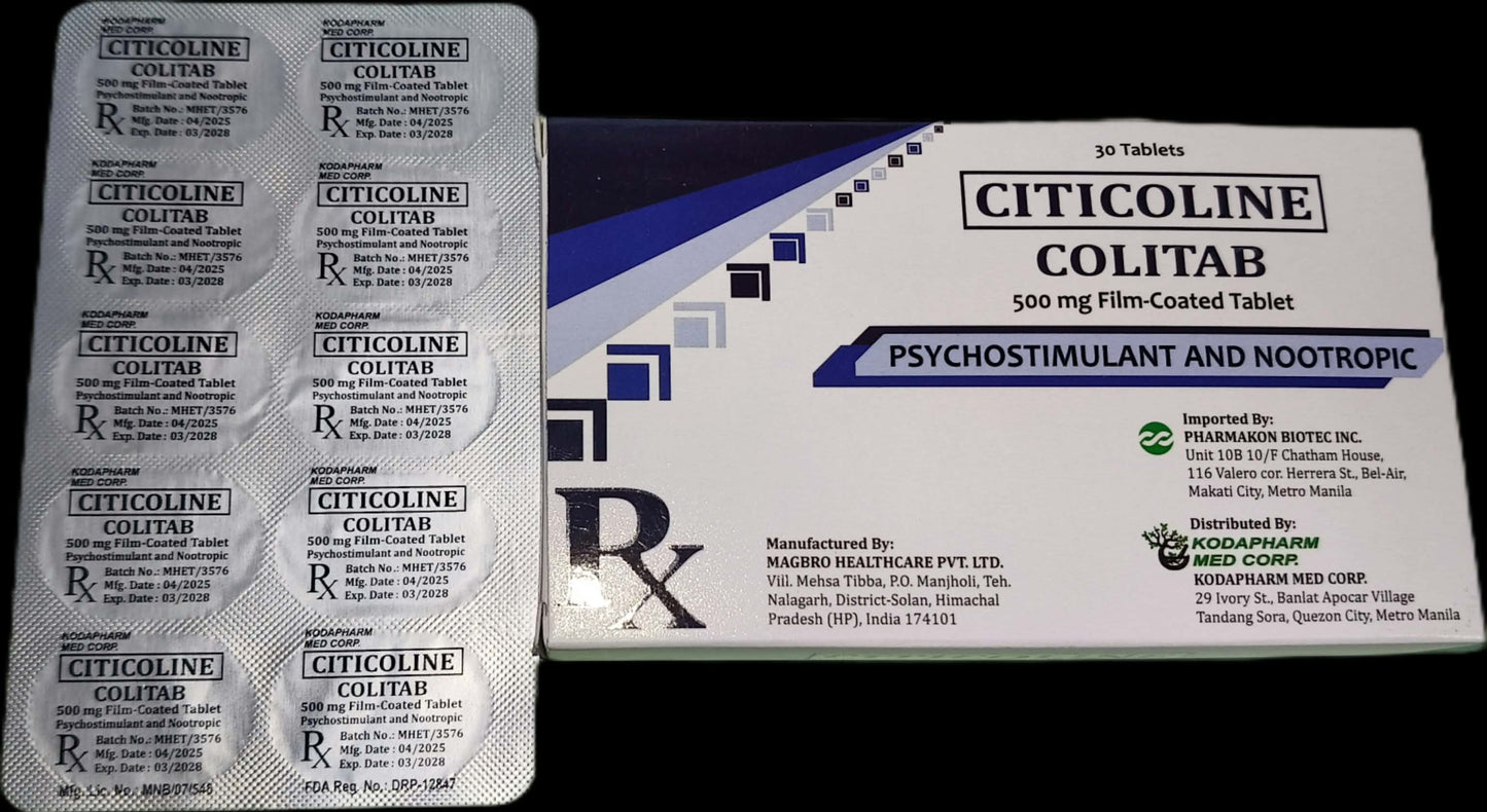 COLITAB Citicoline 500g Film Coated Tablet 30's