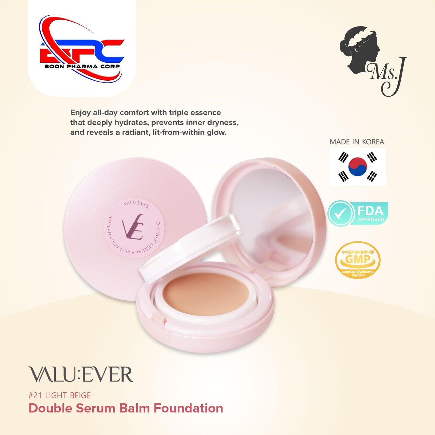 VALU:EVER Double Serum Balm Foundation SPF 50+ PA+++ 25g