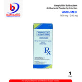 AMSUMED Ampicillin Sulbactam Antibacterial Powder for Injection 500mg / 250 mg I.M / I.V Vial 1's