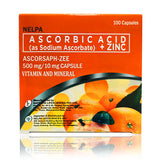 ASCORSAPH ZEE Ascorbic Acid + Zinc 500mg/10mg Capsule 100's