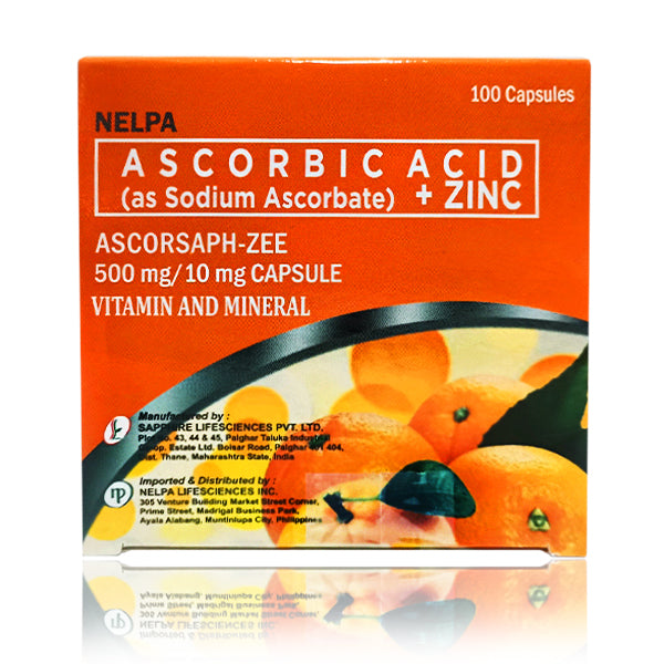 ASCORSAPH ZEE Ascorbic Acid + Zinc 500mg/10mg Capsule 100's