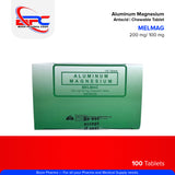 MELMAG Aluminum Magnesium 200mg/100mg Antacid Chewable Tablet 100's