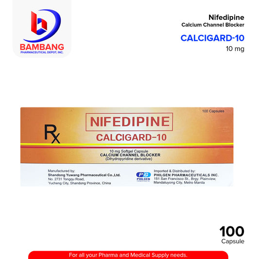 CALCIGARD Nifedipine 10mg Softgel Capsule 100's