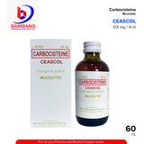 CEASCOL Carbocisteine Mucolytic 125 mg / 4 mL Syrup 60mL