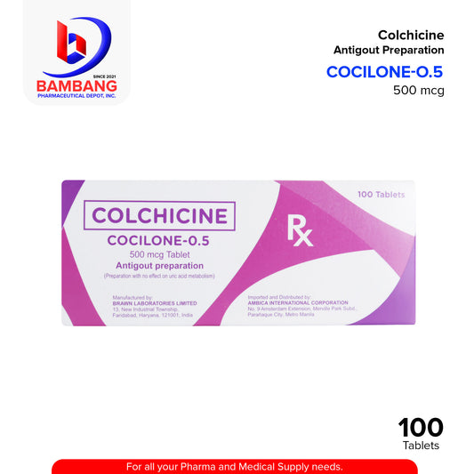 COCILONE-0.5 Colchicine Anti Gout Preparation 500mcg Tablet 100's
