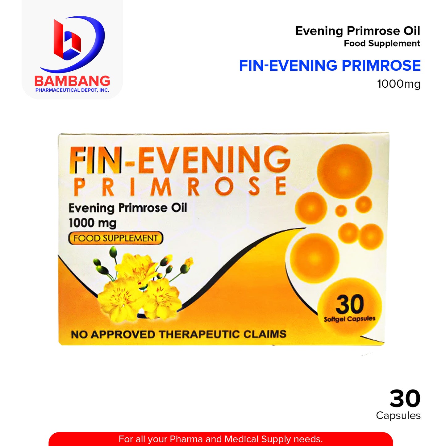 FINSTAD Fin Evening Primrose 1000mg Food Supplement Softgel Capsule 30's
