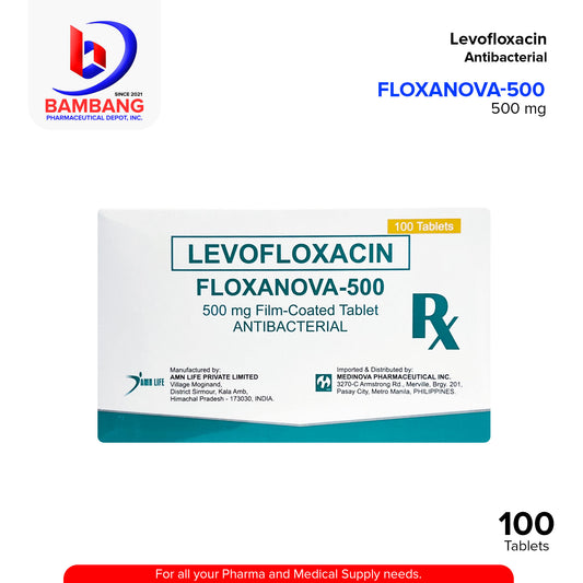 FLOXANOVA-500 Levofloxacin Antibacterial Film Coated Tablet 500 mg Tablet 100's