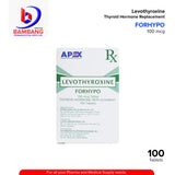 FORHYPO Levothyroxine Thyroid Hormone Replacement 100 mcg Tablet 100's