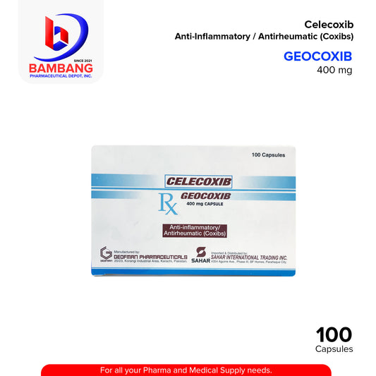 GEOCOXIB Celecoxib Anti Inflammatory Antirheumatic (Coxibs) 400 mg Capsules 100's