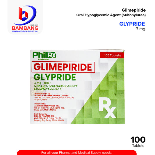 GLYPRIDE Glimepiride Oral Hypoglycemic Agent Sulfonylurea 3 mg Tablet 100's