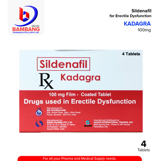KADAGRA Sildenafil for Erectile Dysfunction 100 mg Tablet 4's