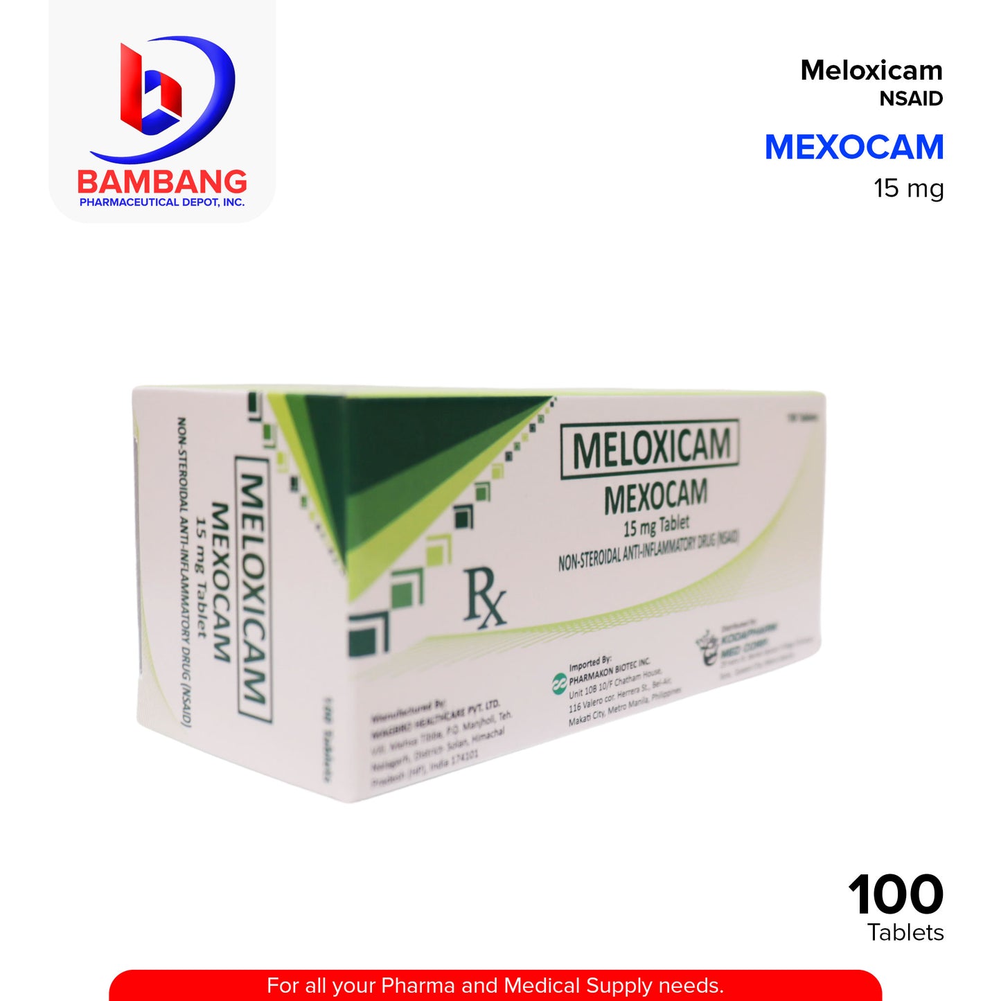 MEXOCAM Meloxicam NSAID 15mg Tablet 100's