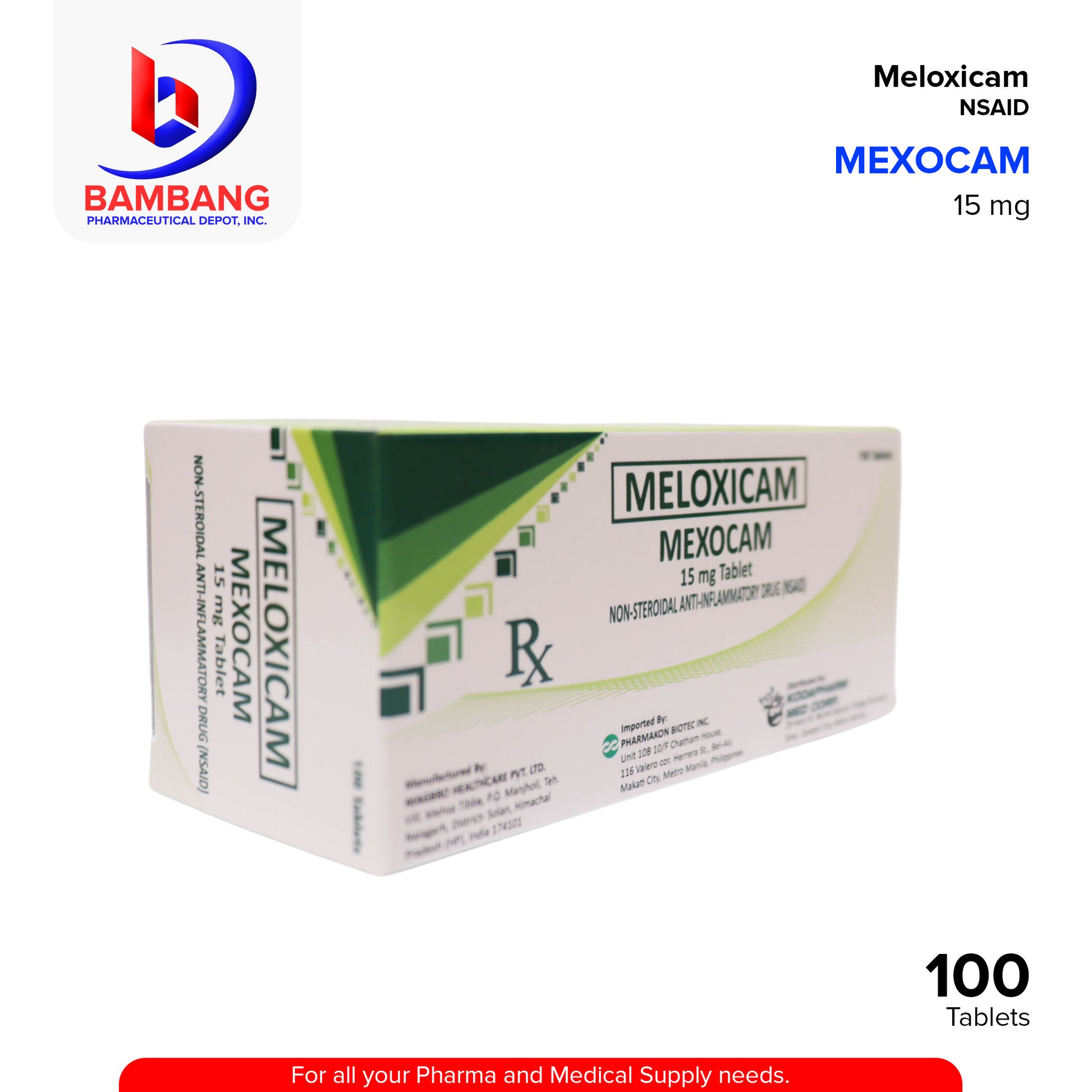 MEXOCAM Meloxicam NSAID 15mg Tablet 100's