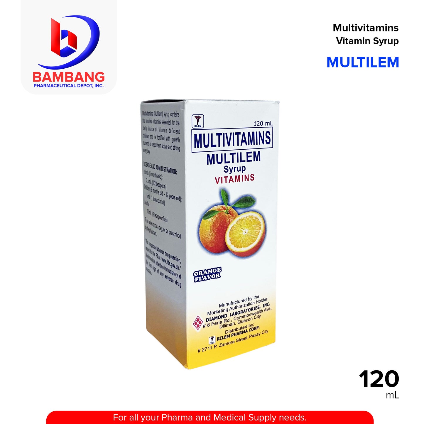 MULTILEM Multivitamins Vitamin Syrup 120 mL