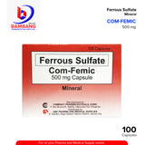 COM-FEMIC Ferrous Sulfate Mineral 500 mg Capsule 100's