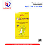 DINO KIDS Multi-Vita 11 Kinds of Vitamin & Mineral Balance Food Supplement Blueberry Flavored Chewable Tablet 60's