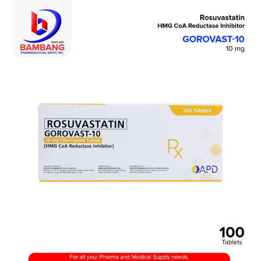 GOROVAST-10 Rosuvastatin HMG CoA Reductase Inhibitor 10mg Film-Coated Tablet 100's