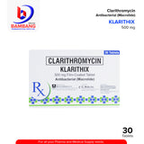 KLARITHIX Clarithromycin Antibacterial Macrolide 500mg Tablet 30's