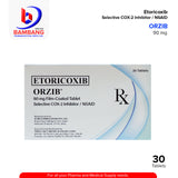 ORZIB Etoricoxib 90 mg Selective COX-2 Inhibitor / NSAID Film Coated Tablet 30's