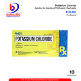 ELECTROLYTE Phil RX Potassium Chloride 2 mEq / mL Solution for Injection (IV Infusion) 10 mL Ampoules 10's