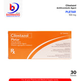 PLETAR Cilostazol 100mg Antithrombotic Agent Platelet Aggregation Inhibitor Tablet 30's