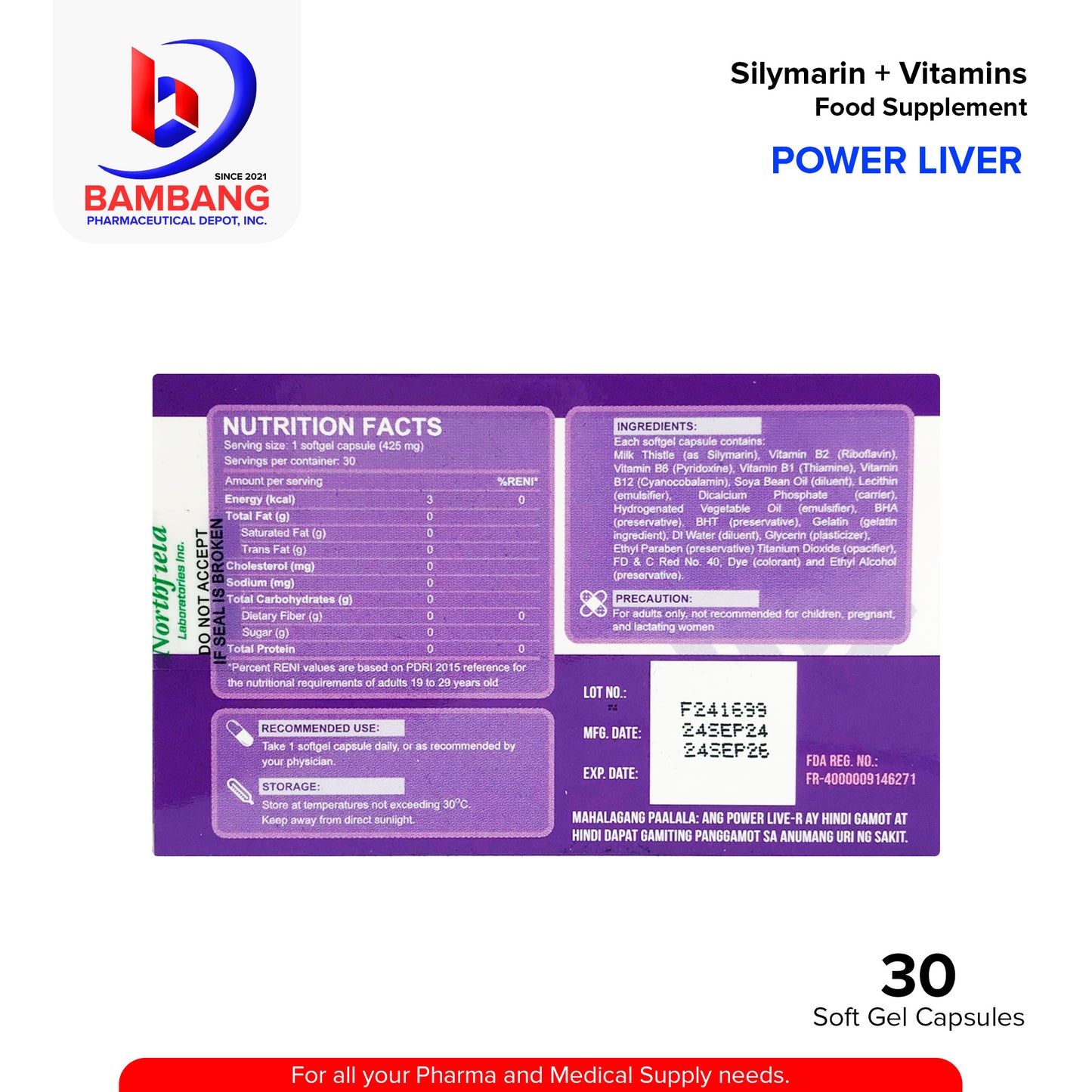 PRYCE POWER LIVER Silymarin + Vitamins Soft Gel Food Supplement Capsule 30's