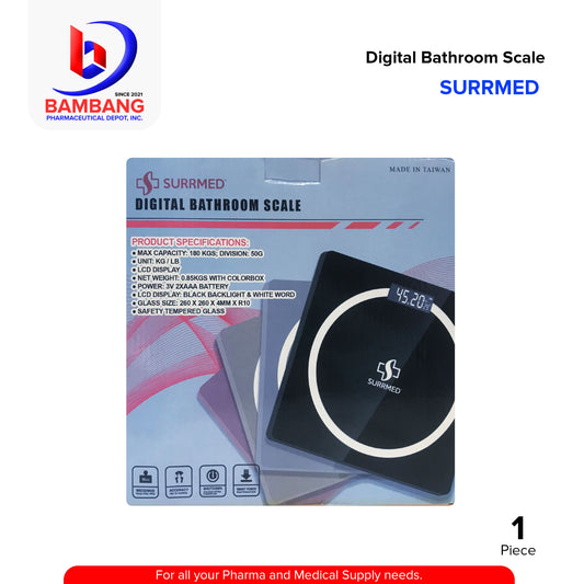 SURRMED Digital Bathroom Scale 18 kg LCD Safety Tempered Glass