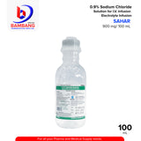 SAHAR 0.9% Sodium Chloride 900 mg Solution for IV Infusion Electrolyte Infusion Sterile Non Pyrogenic 100ml