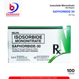 SAPHORBIDE 30 Isosorbide Mononitrate 30mg Prolonged Release Tablet 100's