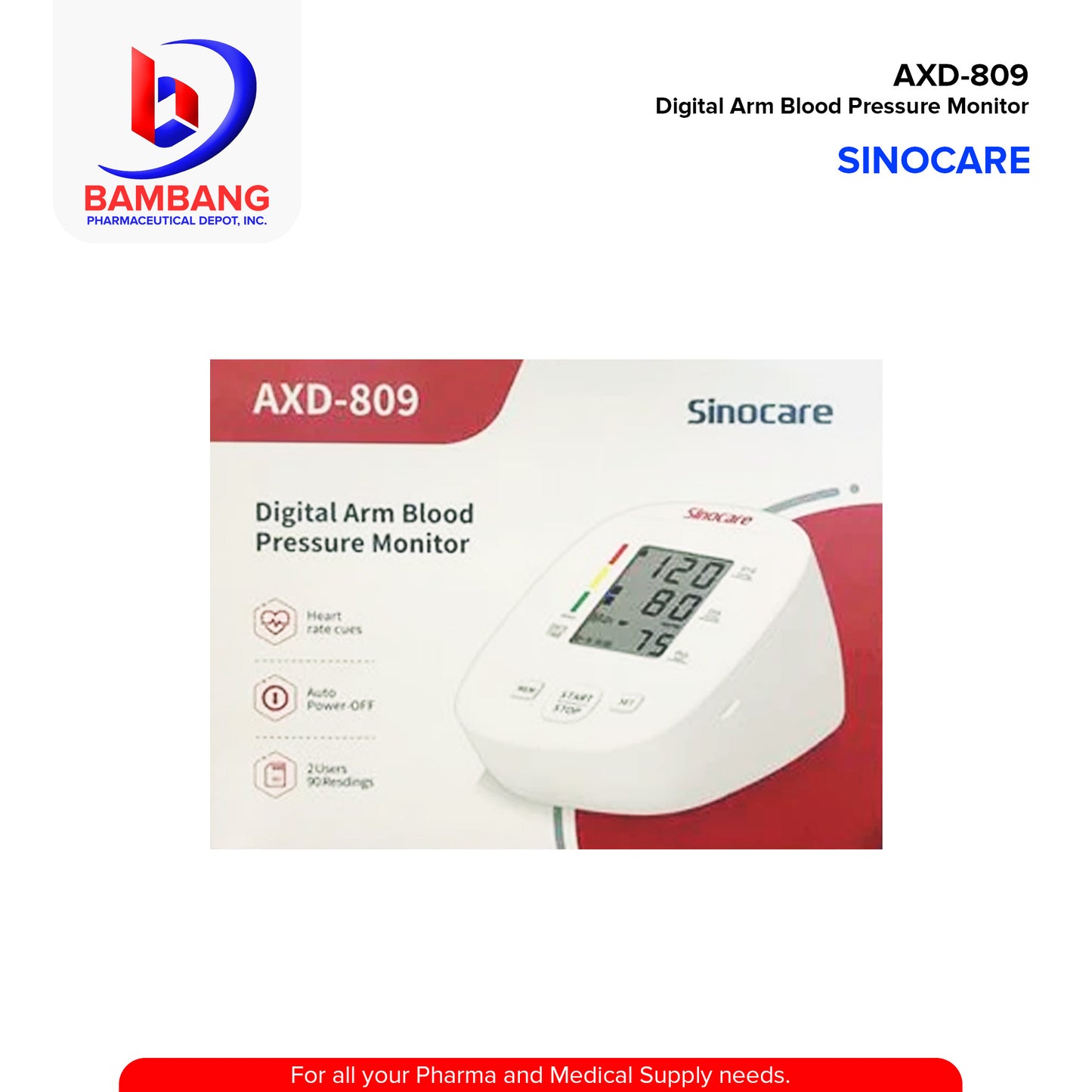SINOCARE Digital Arm Blood Pressure Monitor with USB Cord
