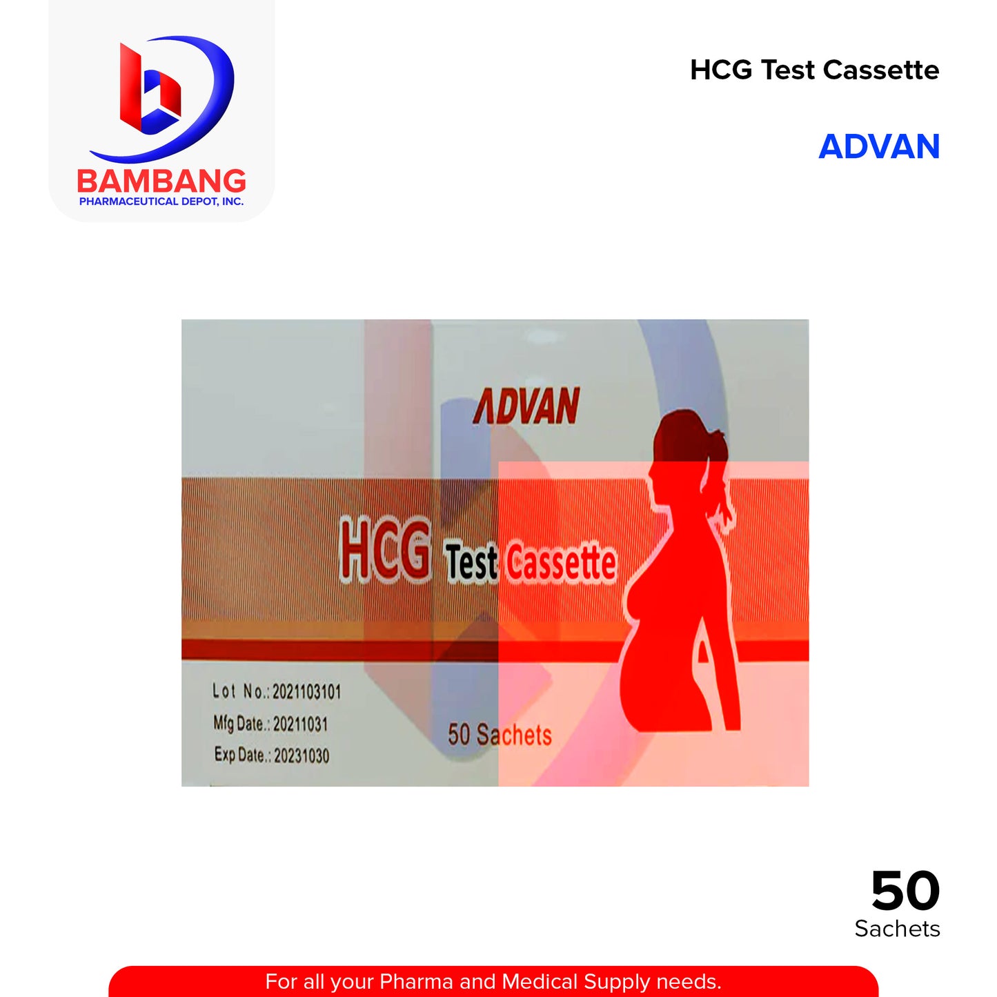 ADVAN Pregnancy Test Sachet 50's
