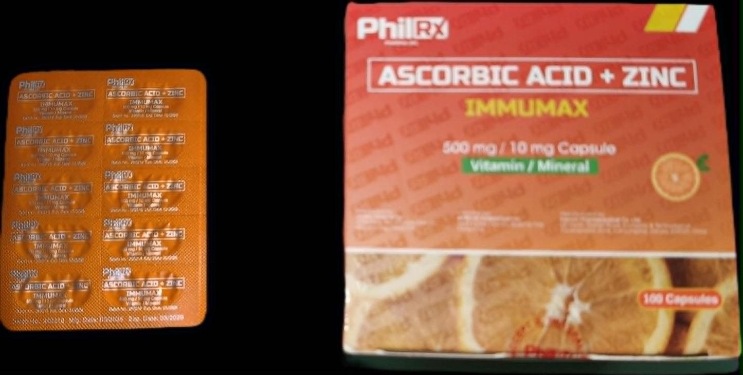 IMMUMAX Ascorbic Acid + Zinc 500mg/10mg Capsule 100's