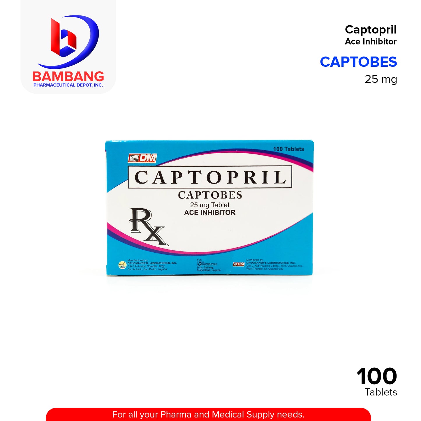 CAPTOBES Captopril 25mg Ace Inhibitor Tablet 100's