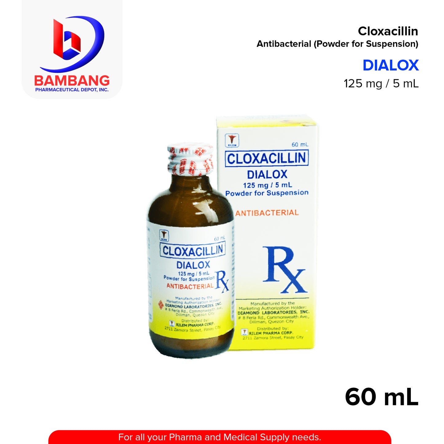 DIALOX Cloxacillin 125mg/5ml Powder for Suspension 60ml