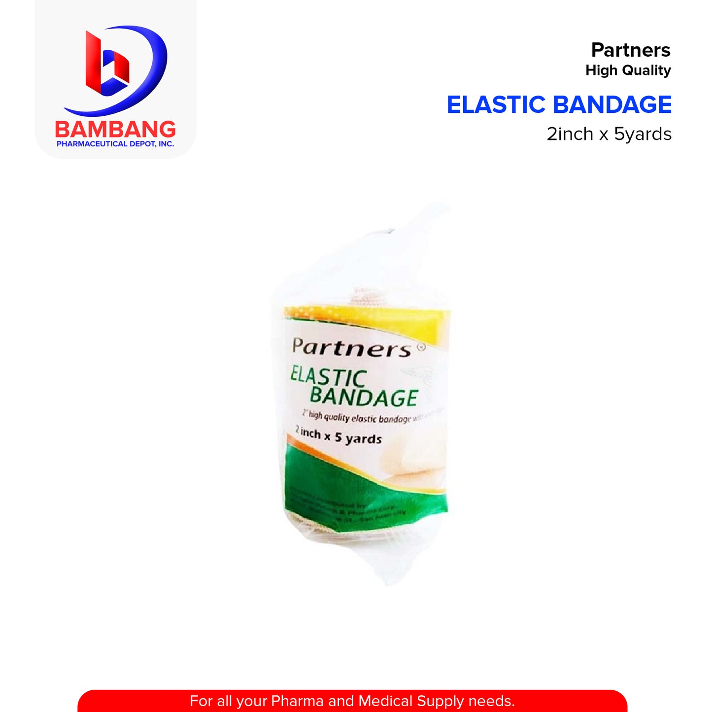 High Elastic Bandage (Partners) 2inch x 5yards Stretch