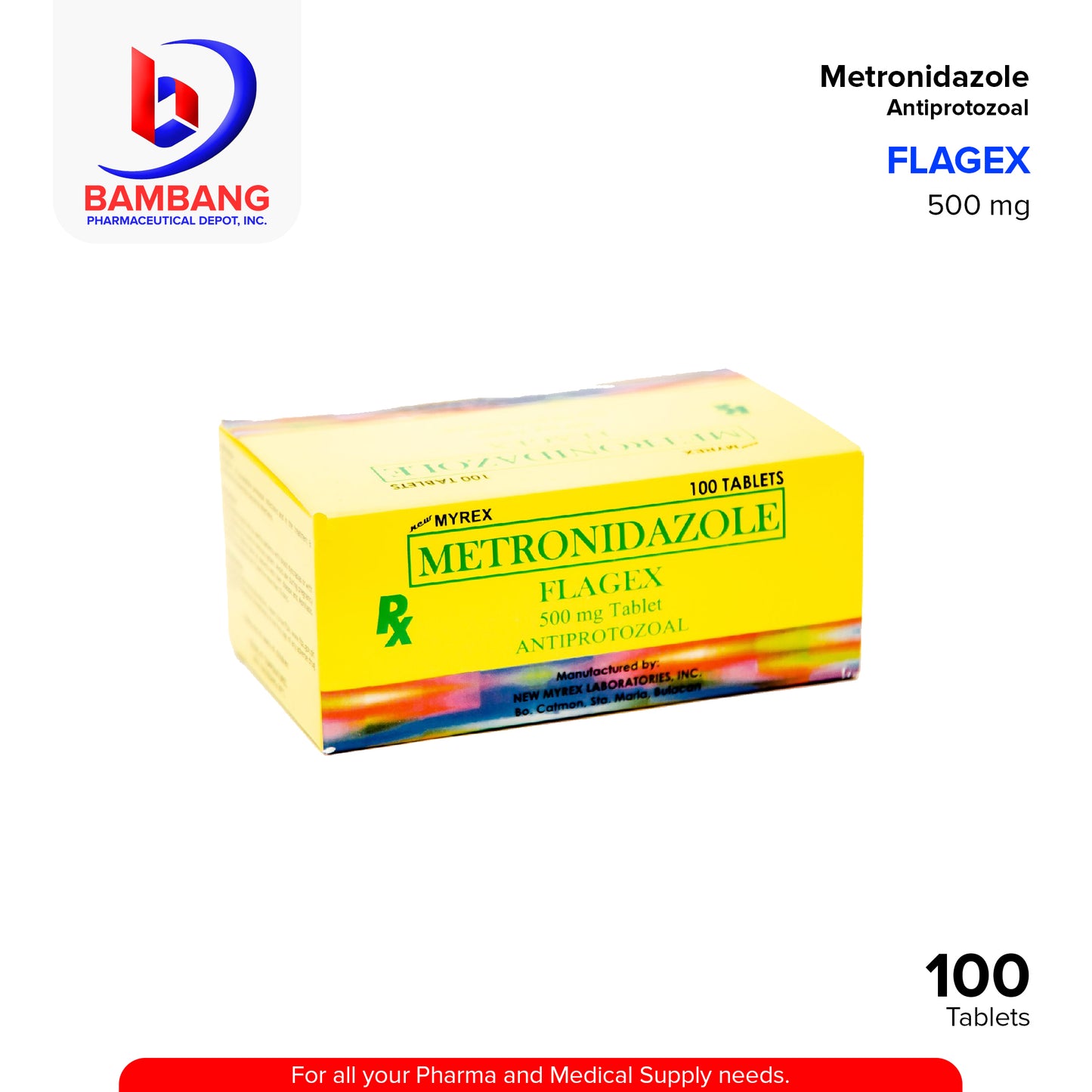 FLAGEX Metrodinazole 500mg Tablet 100's