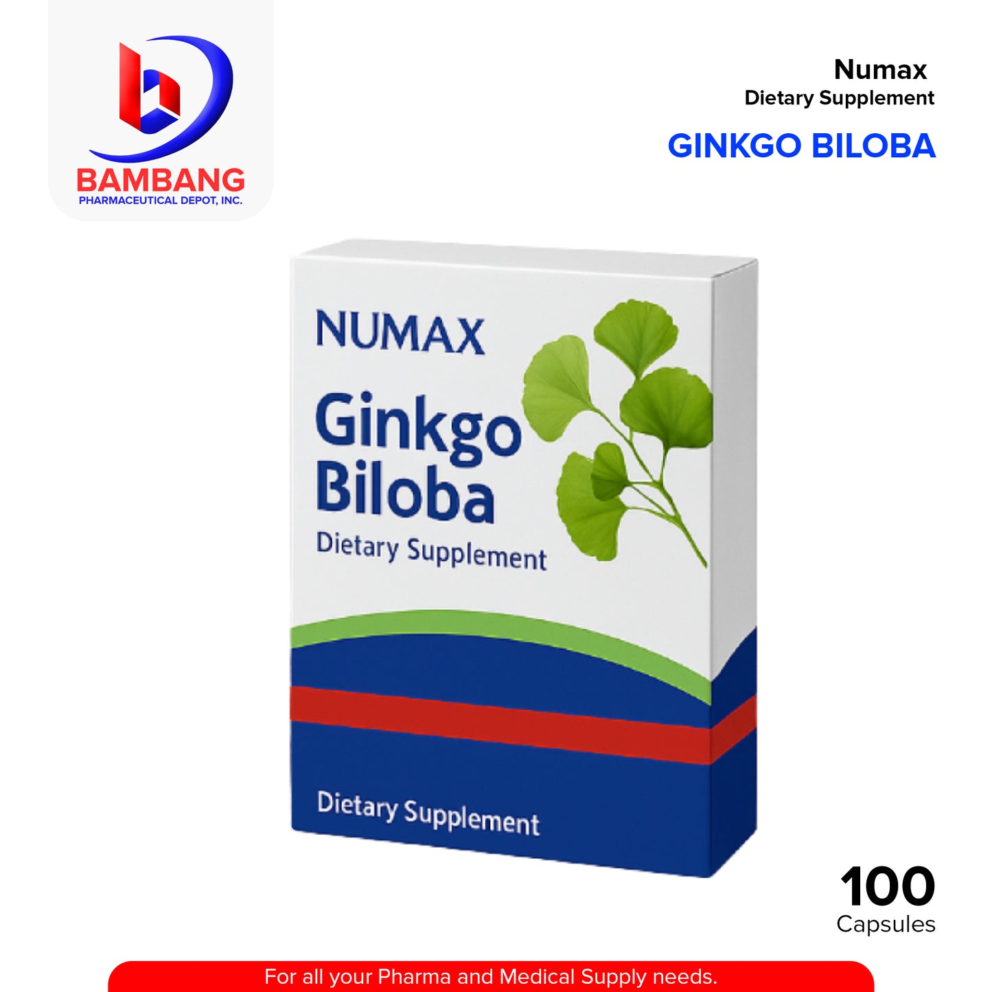 GINKGO BILOBA Numax Dietary Supplement Capsule 100's