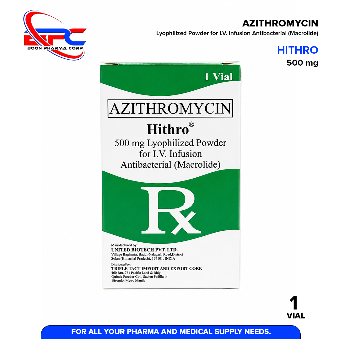HITHRO Azithromycin 500mg Lyophilized Powder for I.V. Infusion Vial 1's