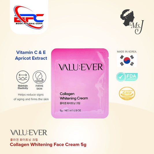 VALU:EVER Collagen Whitening Face Cream 5g Brightening Moisturizer