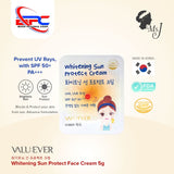 VALU:EVER Whitening Sun Protect Cream 5g SPF50+ PA+++ Korean Sunscreen