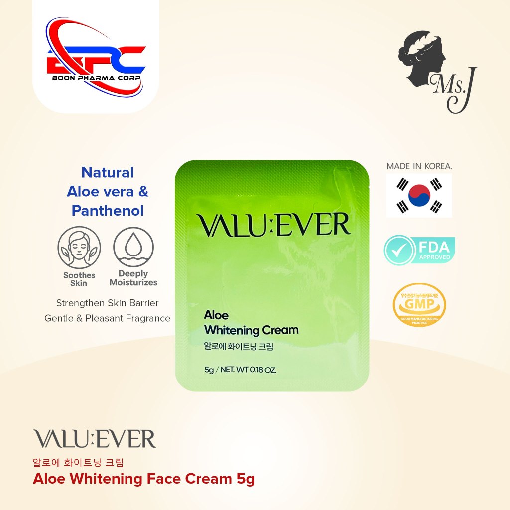 VALU:EVER 1PC Aloe Vera Whitening Face Cream 5g Deeply Moisturize Soothes Skin
