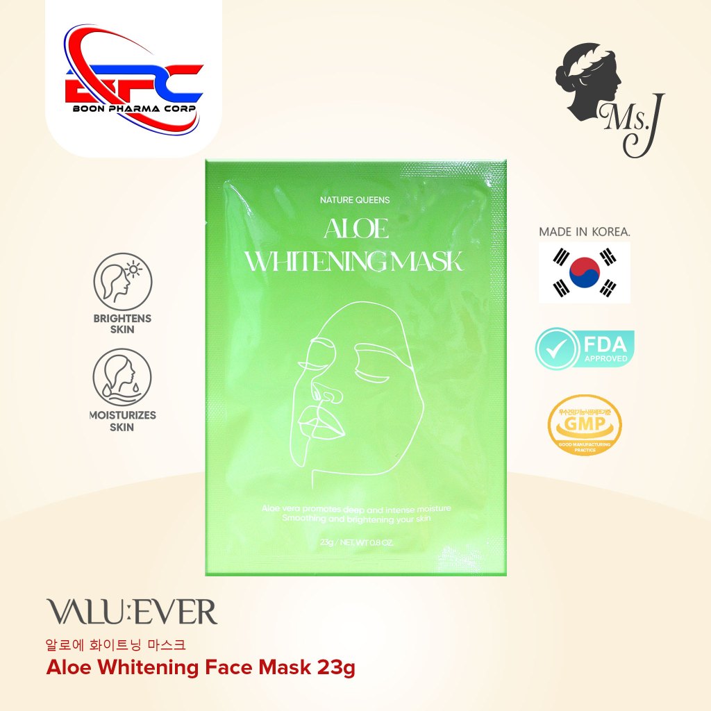 NATURE QUEENS Aloe Whitening Facial Mask Deep and Intense Moisture Face Brightening Skin 23g