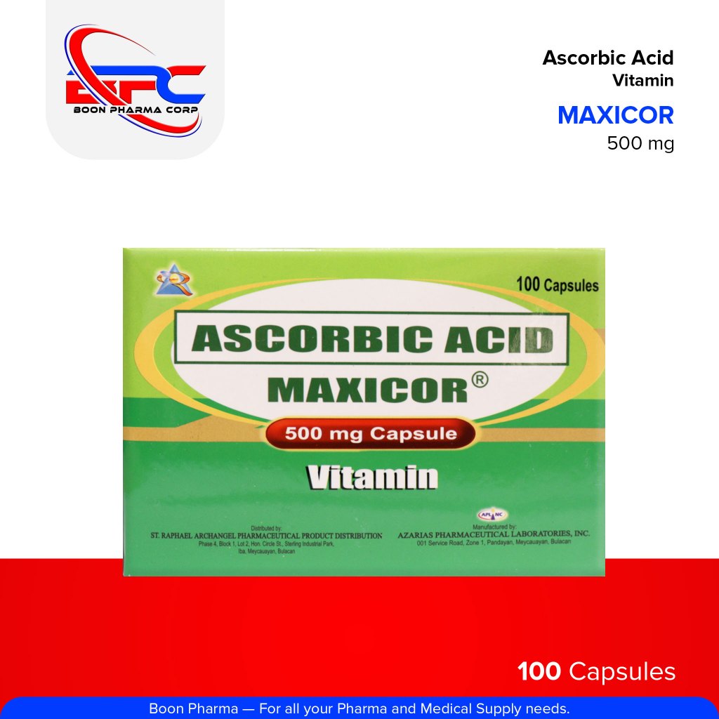 MAXICOR Ascorbic Acid 500mg Vitamin 100's Capsule
