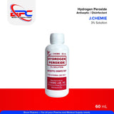 J.CHEMIE Hydrogen Peroxide 3% Solution 60mL Antiseptic / Disinfectant