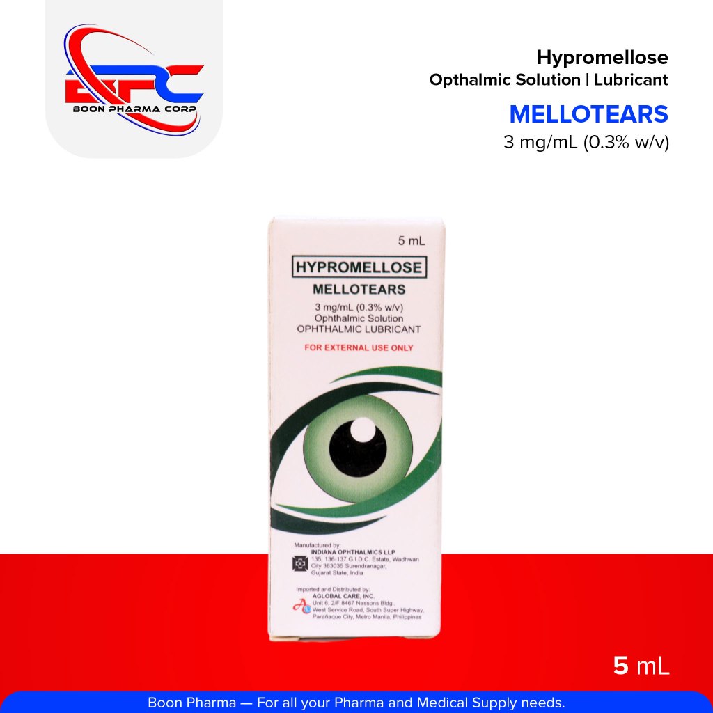 MELLOTEARS Hypromellose Opthalmic Solution / Lubricant 3 mg/mL (0.3% w/v) 5mL