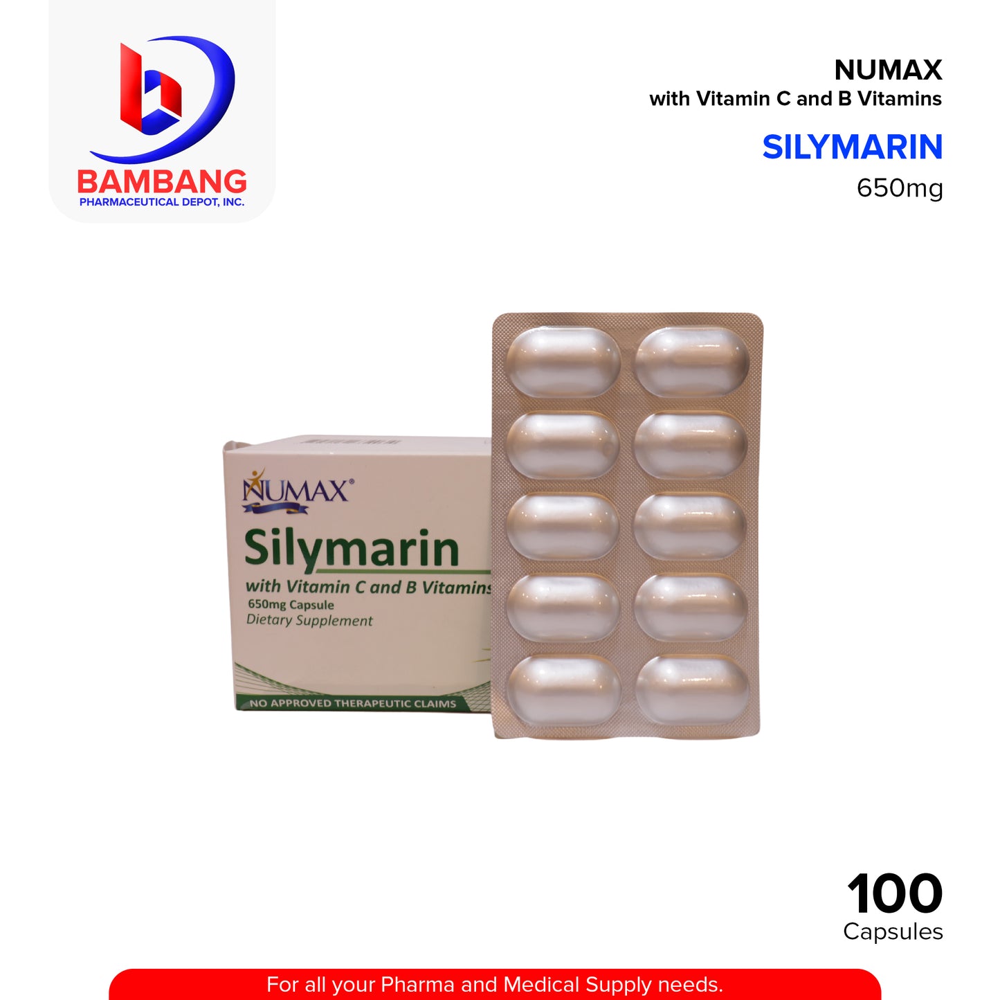 NUMAX Silymarin 650mg with Vitamin C and B Vitamins Capsule 100's