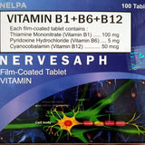 NERVESAPH VITAMIN B1 + B2 + B12 FILM COATED TABLET 100'S